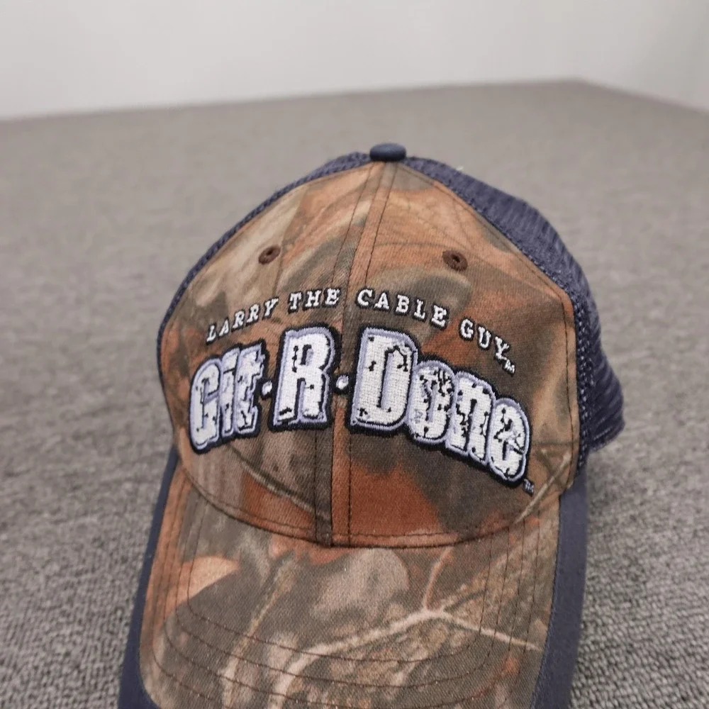 Larry The Cable Guy Git-R-Done SRI Hat Cap Strap Back Mens One Size Brown Camo